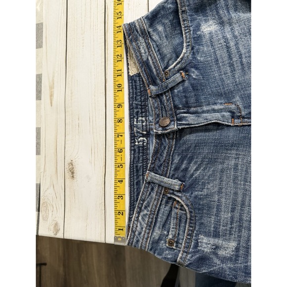 VTG 575 Los Angeles Jeans Womens 26 Distressed Low Rise Penny Buttons Boot Flare - Picture 4 of 9